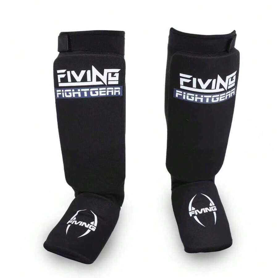 1 Pair Padded Leg Guards, Elastic Knit Structure With EVA Lining, Suitable For Muay Thai, Karate, MMA Training, Featuring Heel & Shin Protection, Washable, Great Christmas Gift