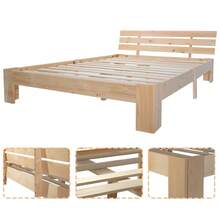 Solid Wood Double Bed With Headboard, Consisting Of A Slatted Bed Frame - 200 X 140 Cm, Solid Wood, Usable As A Double Bed In Pine - Natural + Solid Wood - View 6