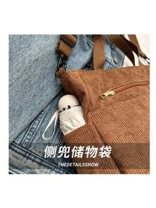 Women's Shoulder Bag Crossbody Corduroy Fabric | Casual Work Outing(1102) - 卡其色 - 查看 7
