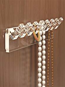 3 piezas Organizador de joyas montado en la pared con 8 agujeros, con ganchos para collares, pulseras y aretes - Soporte de exhibición gratuito, Torre de joyas - Multicolor1 - Ver 4