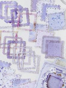 MOCARD 30 tờ/gói Giấy Scrapbook khung rỗng, Giấy thủ công trang trí DIY, Quà tặng ngày lễ, Vật liệu cắt dán thủ công, Đồ dùng học tập sáng tạo lập kế hoạch sổ lưu niệm cá nhân - Màu Xám nhạt - Xem 6