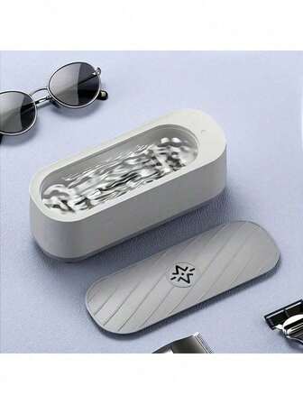 Dispositivo de limpieza de 360° para joyas y gafas - Cuidado personal multiusos para el hogar, electrónico, a pilas (AAA) y diseño con tapa (sin pilas incluidas), joyas