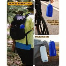 WSXC ICreek Hooded Rain Poncho Packable Unisex Raincoat Jacket With Pocket Waterproof Lightweight For Hiking Camping Outdoor - 藍色 - 查看 4