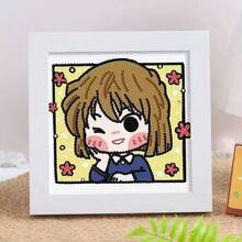 1 pieza Juego de arte de pintura de diamantes 5D, Kit de arte de mosaico de diamantes de personaje de dibujos animados DIY, Adecuado para principiantes, Juego de pintura de diamantes 5D completo con marco, Kit de mosaico, Adecuado para decoración de pared del hogar y regalo de vacaciones para amigos