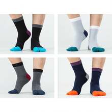 Calcetines Tabi para Hombre, Flip Flop, Dedo Dividido, Dedo Grande, Algodón, Agarre, Deportivos, Paquete de 4 - 4 colores B - Ver 3