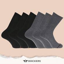 Calcetines de rendimiento para hombres DOCKERS - 3 pares y 6 pares de calcetines deportivos y de vestir para hombres - Negro/Gris 2 (6 Pares) - Ver 5