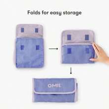 Omielife - Bolsa de almuerzo – lavable, plegable, duradera, resistente agua, con bolsillo interior y soporte externo para botellas, Purple(default) - Multicolor - Ver 5