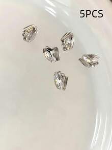 高级合金叠层美甲钻，5/30/50颗混合尺寸，适用于3D奢华美甲艺术 - 美甲沙龙专业用品 - 白色 - 查看 30