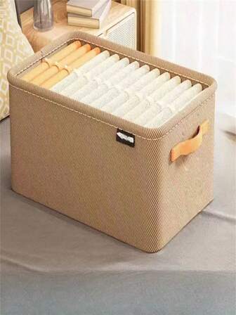 1 st enkel förvaringslåda i tyg för hushållet, förtjockad tygkorg, lämplig för förvaring av kläder, byxor, underkläder och andra föremål. Ett idealiskt val för garderobsorganisation och hantering av sovrumsgarderober.