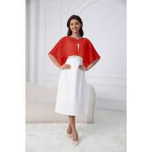 Chiffon Shawl Wraps Shrug For Evening Dress Wedding Cape Cover Up - 紅色 - 查看 1