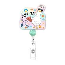 1 Peça Clipe Versátil de Crachá, Crachá Acrílico Personalizado com Contas Verdes para Crachá de Identificação, Carretel de Crachá Retrátil Divertido para Enfermeira, Porta-Cartão de Nome Prático para Enfermeiras, Equipe Médica, Médicos, Estudantes, Professores, Trabalhadores de Escritório, Homens e Mulheres, Ótimo Presente para Família e Amigos - Pérola Verde Ganso