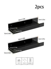 Acrylic Floating Shelves - 2 Packs Organizer Wall Rack For Bathroom, Bedroom Or Kitchen - Easily Installs With Adhesive (No Drilling Required) Or Screws (Drilling Required) - Modern Shelving - Multicolor - View 23