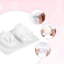 双排小猪兔子手工皂模具 DIY滴管模具 3D立体卡通硅胶皂模具 - 彩色 - 查看 4