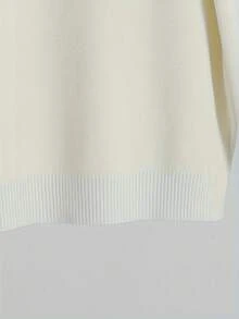 GRDR 男士纯色高领套头毛衣，休闲日常穿着，秋冬季 - 白色 - 查看 7