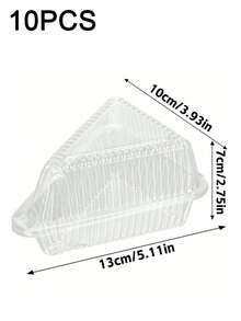 10/30/50/100pcs Transparent Individual Cake Boxes,5 Inches Hinged Lid Cheese Cake Container,Cake Slice Plastic Containers, Cake Carriers, Rectangle Cake Containers With Cover,Hand Washable Flip Top Cake Holders,Disposable Triangle Boxes - Multicolor - View 13
