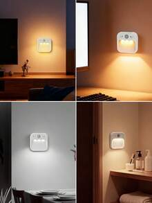 1pc Motion Sensor Smart Wall Light, Soft Glow Bedside Night Light, Wireless Adhesive Bedroom Ambient Lamp, Suitable For Dorm Bedside Lighting, Study Corner Supplementary Lighting, Night Time Sensing, Cozy Scene Decoration And Multi-Space Adaptation - Sensor Night Light - View 10