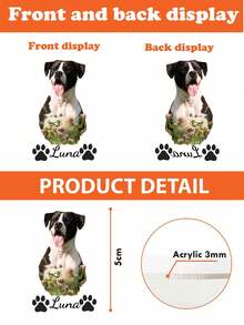 1pc Customized Acrylic Keychain Personalized With Photo Image Company Logo For Family, Custom Initial Keychain For Men Women, Personalized Gift - Multicolor - View 7