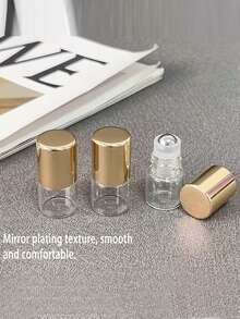 0.03oz Elegant Gold & Silver Glass Dropper Bottle - Portable Refillable Essential Oil & Fragrance, Travel Essential, Hand Wash Only, Fragrance Refill | Minimalist Design | Glass Material - Multicolor - View 4