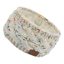 Women's Cold-Proof Headband|CC Label Fleece-Lined Warm Headband|Elastic And Soft Plush Winter Headband|Knitted|Comfortable Fabric|Holiday Accessories Gifts| - Beige - View 9