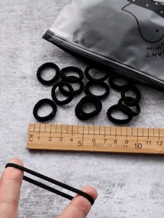 100pcs Black Hair Ties, Elastic Rubber Hair Bands, Women's Solid Color Ponytail Holders, Hair Accessories, High Elastic Towel Hair Ring, All-Purpose Hair Bands For Hairstyling Diy