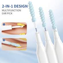 Top2025 Ear Wax Removal, Multifunctional Ear Cleaner, Q Grips Earwax Cleaning With 9 Tips, Washable Ear Wax Removal Kit Deep Cleaning Ear Picks - 藍白色 - 查看 7