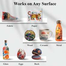 Realzeva Acrylic Paint Markers, 24 Colors Dual Tip Acrylic Paint Pens For Rock Painting, Fabric, Wood, Canvas, Stone, Glass, Scrapbook, DIY Crafts &Amp; Art Supplies - Stocking Stuffers &Amp; Christmas Gifts - trắng - Xem 5