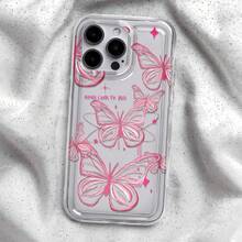 Pink Butterfly Wishes Element-Design Phone Case, Suitable For IPhone Models 16, 15, 14 Pro Max, 13, 12, 11, XR, XS Plus Phone Cases, Made Of TPU Silicone Material, Providing Shock And Drop Protection, With Drop Protection Function, And Has A Very Good Hand Feel. It Is The Most Suitable Gift For Family, Friends, And Loved Ones. - Clear - View 6