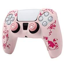 RALAN 1个PlayStation 5手柄保护套，包含一个“花丛中的猫”图案保护壳和两个定制摇杆帽。 - 彩色 - 查看 5