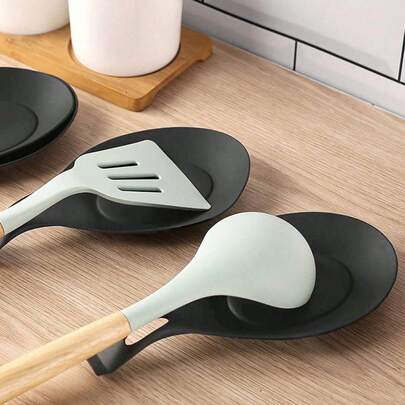 4 miếng lót silicon nhà bếp, dụng cụ nhà bếp, giá đỡ muỗng canh, giá đỡ muỗng, tấm lót muỗng chịu nhiệt, giá đỡ muỗng chấm, đồ dùng nhà bếp, giá đựng muỗng, đồ dùng nhà bếp, giá đựng bát đĩa.