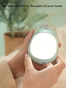 MEET SUN 1pc Rechargeable Hand Warmer With 1200mAh Lithium Battery, Portable Handheld With Light, 2 Temperature Settings - Multicolor - View 4