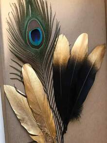 10/40/100 pezzi Piume naturali dorate di oca fatte a mano, lunghe 15-20 cm, adatte per artigianato fai-da-te, decorazioni per matrimoni, cosplay, ali di angeli, fatine e altro ancora. - Multicolore - Visualizzare 3