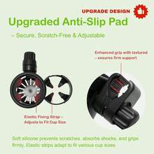 1个二合一旋转杯架，安全座椅杯架，电动自行车水壶双杯架，婴儿推车杯架 - 黑色 - 查看 7