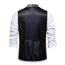 新款复古拼接翻领男士西装背心 - 藏蓝色 - 查看 3