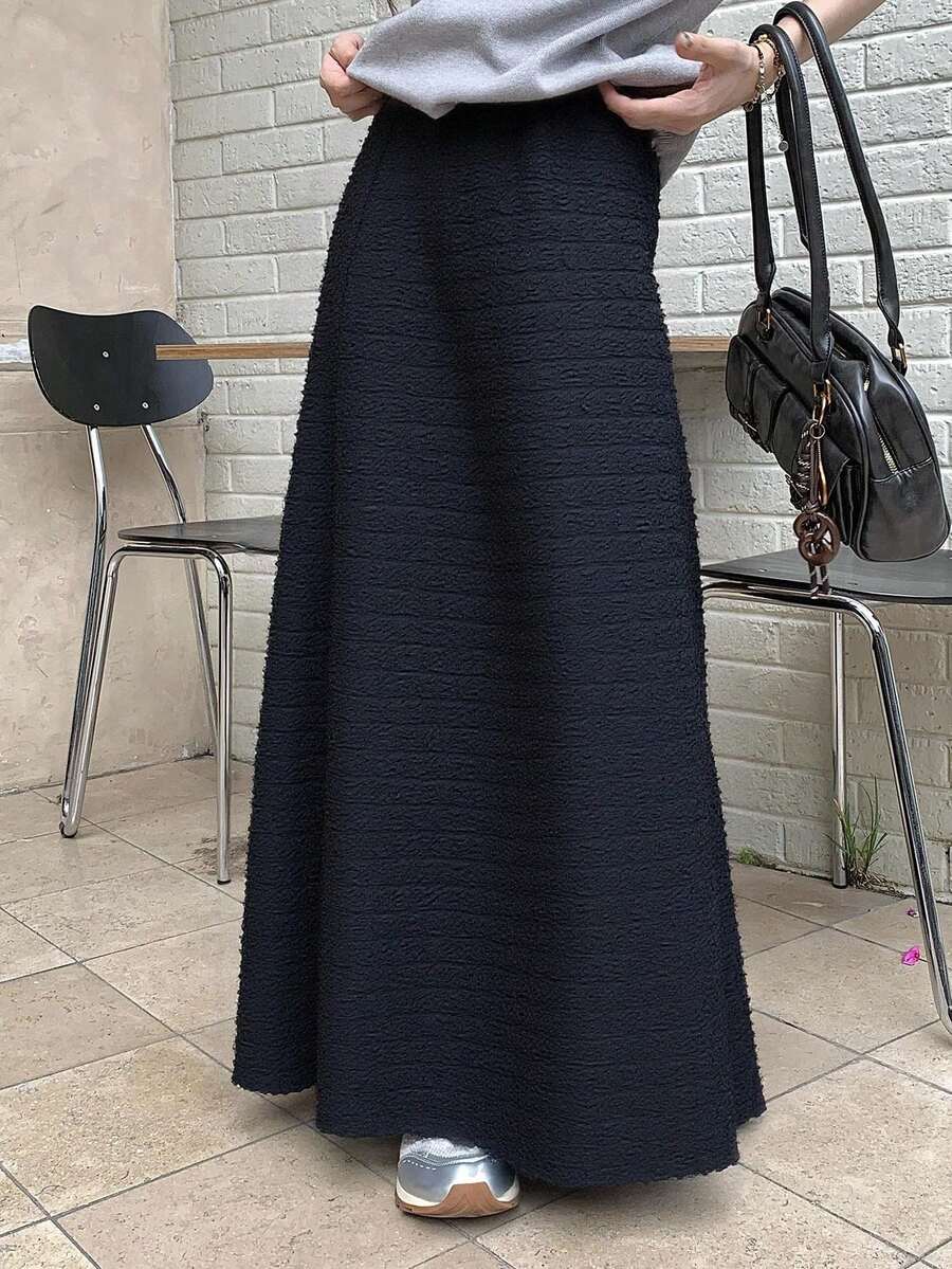 DAZY 女士纯色休闲百搭褶裥半身裙