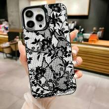 Vintage Lace Phone 16,15,14,13,12,11,Pro,,Plus,,XS,SE Anti Fall Black Matte Hard Bumper.Accessories. - z1 - 查看 7