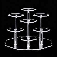 1 chiếc giá trưng bày acrylic cổ điển, hộp trưng bày mô hình mini 3/4/7 tầng, giá đỡ sản phẩm hình bát giác tròn, thích hợp cho mô hình hành động, mỹ phẩm, nước hoa, tượng, trang sức, đồ sưu tầm - Tự đứng, không cần nguồn điện, giá trưng bày mô hình mini, giá trưng bày sản phẩm. - Trong sáng - Xem 10