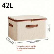 1/2 paquetes de cestas de almacenamiento con tapa con cremallera, cajas de almacenamiento con tapa de tela plegables, lavables, organizador de estantería de armario, contenedor con asas, caja de almacenamiento plegable y portátil para dormitorio, organizador de ropa y edredón a prueba de polvo, para debajo de la cama (Beige) - Beis - Ver 9