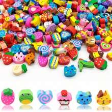 50/100/200 Stücke Mini-Radiergummis, Obst-, Tier-, Zahlen-, Kuchen-, Herz-Designs, Lernmaterial, Abschlussgeschenke, Klassenzimmer-Belohnungen, Geburtstagsgeschenke