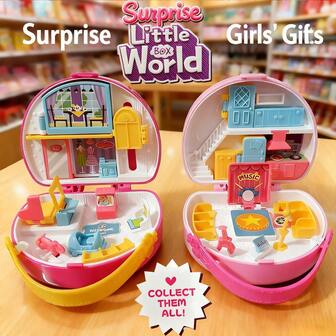 1 pieza Caja de juguete mágica mini con escena de aula de música, casa de muñecas portátil para viaje, juguete de bolsillo para niñas de 3 a 7 años, regalos de fiesta, cumpleaños y vacaciones, coleccionable con múltiples escenas (entrega aleatoria)