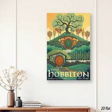 Framed Middle Earth Landscape Wall Art Prints Canvas PaintingFantasy Posters, Wall Pictures, For Travel Gift, Canvas Art, For Office Home Decor Bedroom Living Room Decor For Living Room, Bedroom, Kitchen, Bathroom, Office, Cafe Decor, Perfect Gift And Decoration, For Christmas And Hallween - Đóng khung - Xem 2