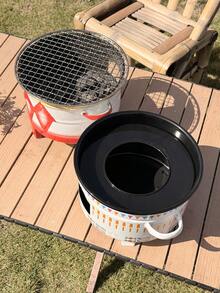 1 Set Of Barbecue Stove + Grill + Barbecue Tongs And Anti-Scalding Gloves, Suitable For Outdoor Barbecue, Family Picnics, Winter And Christmas Can Be Used As A Wood Stove, Can Be Given As A Christmas Gift To Friends And Relatives Who Like The Outdoors, Is A Good Gift For Family And Mother - Multicolor - View 2