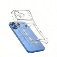 A Transparent Card Holder Phone Case, Compatible With IPhone 17 Card Holder Phone Case/17Pro Card Holder Phone Case/17ProMax Card Holder Phone Case/Air Card Holder Phone Case/Compatible With Redmi, Xiao M I Galaxy, And Te Cno Card Holder Phone Cases. - Clear - View 2