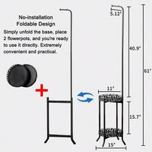 COPREE 2tier Hanging Plant Stand SpaceSaving Iron Planter Shelves Flower Pot Organizer Rack Multiple Flower Pot Display Holder Shelf Indoor Outdoor Heavy Duty Planter Shelving Unit - Black - View 3