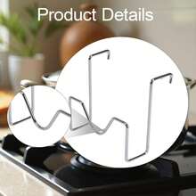 1/2pcs Stainless Steel Slow Cooker Lid Holder, Tabletop Storage Rack, Space Saving - Multicolor - View 4
