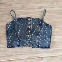 ESTELA MODAS JEANS BLUSA BRILHO - Azul bebê - Visão 3