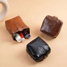 Cosmetic Bags Cases For Women PU Leather Ladies Fashion Vintage Casual Makeup Case Lipstick Bag Brand Button Coin Purse For Men Money Wallet Mini Wallet Purse Wallet Small Wallet Coin Wallet Id Card Holder Id Holder