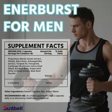 Enerburst For Men Capsulse, Male Testosterone Capsules, Blend Oyster Extract, Cordyceps, Maca & L-Citrulline, Men Vitality Supplement, Hormonal Balance, Prostate Health, 60 Capsules - 120 Count-beast - View 5