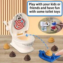 Poop Shooting - Fun Family Game - Fast Crazy Poop Shooting Game For Youngsters - Includes 1 Toilet, 2 Quick Launchers, 6 Soft Plastic Toy Poops, Suitable For 3 4 5 6 7 8 9 Years Old Boys And Girls Toy Gift - Multicolor - View 2