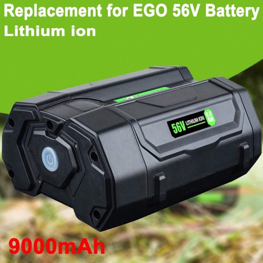 [Upgraded!] 9.0Ah 56V Replacement Battery Compatible With EGO 56V Battery Compatible With EGO 56 Volt 9000mAh EGL1828 BA2800 BA4200 BA5600 CS1604 CS1804 CS1403 HT2400 LB6504 LB5804 LB6500 LB4800 - 黑色 - 查看 1
