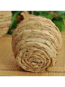 手工稻草鸟巢/鸽舍/鹦鹉窝 温暖宠物卧室庭院鸟笼装饰 - 摩卡棕 - 查看 8